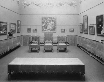 „Świetlica bolesławowska”, sala Towarzystwa Artystów Polskich „Sztuka” w Pałacu TPSP według projektu Stanisława Wyspiańskiego, 1904