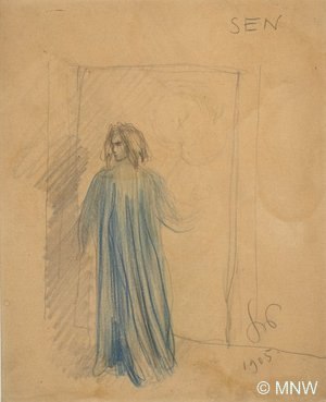 Sen, projekt kostiumu scenicznego do zniszczonego dramatu Sen (?), 1905