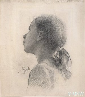 Studium dziewczynki z uniesioną głową, ok. 1891